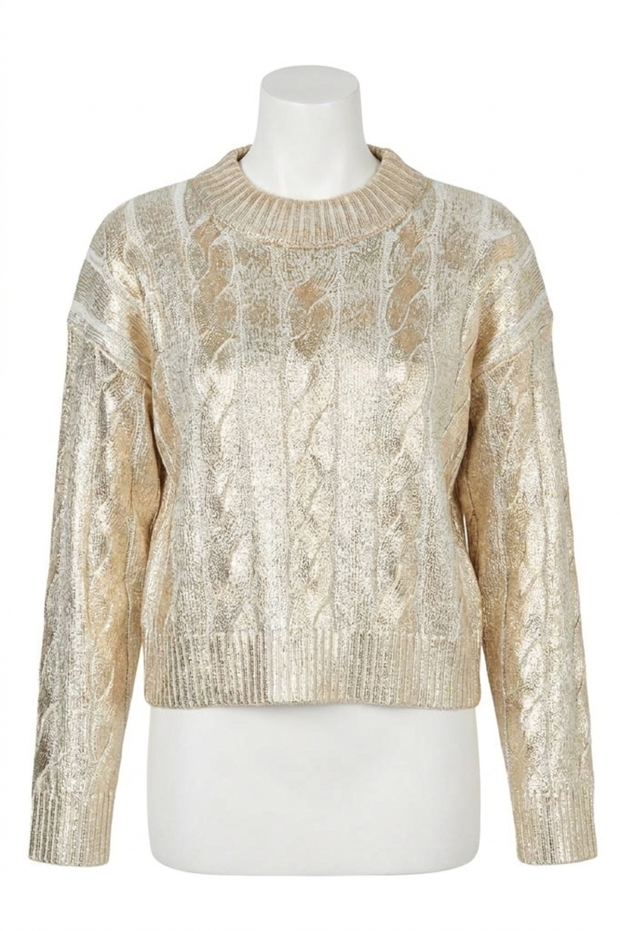 NEW JS71 cory cotton blend sweater in gold foil